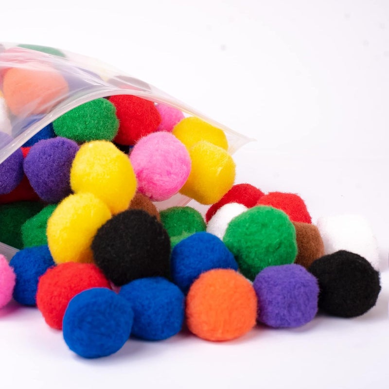 adeweave 1.5 Inch Pom poms –100 Soft and Fluffy Craft Pom Pom Balls – Multicolor Craft Supplies Pompoms for Arts and Crafts in a Reusable Box, Large Puff Ball Ideal for DIY and School Activities - Image 1